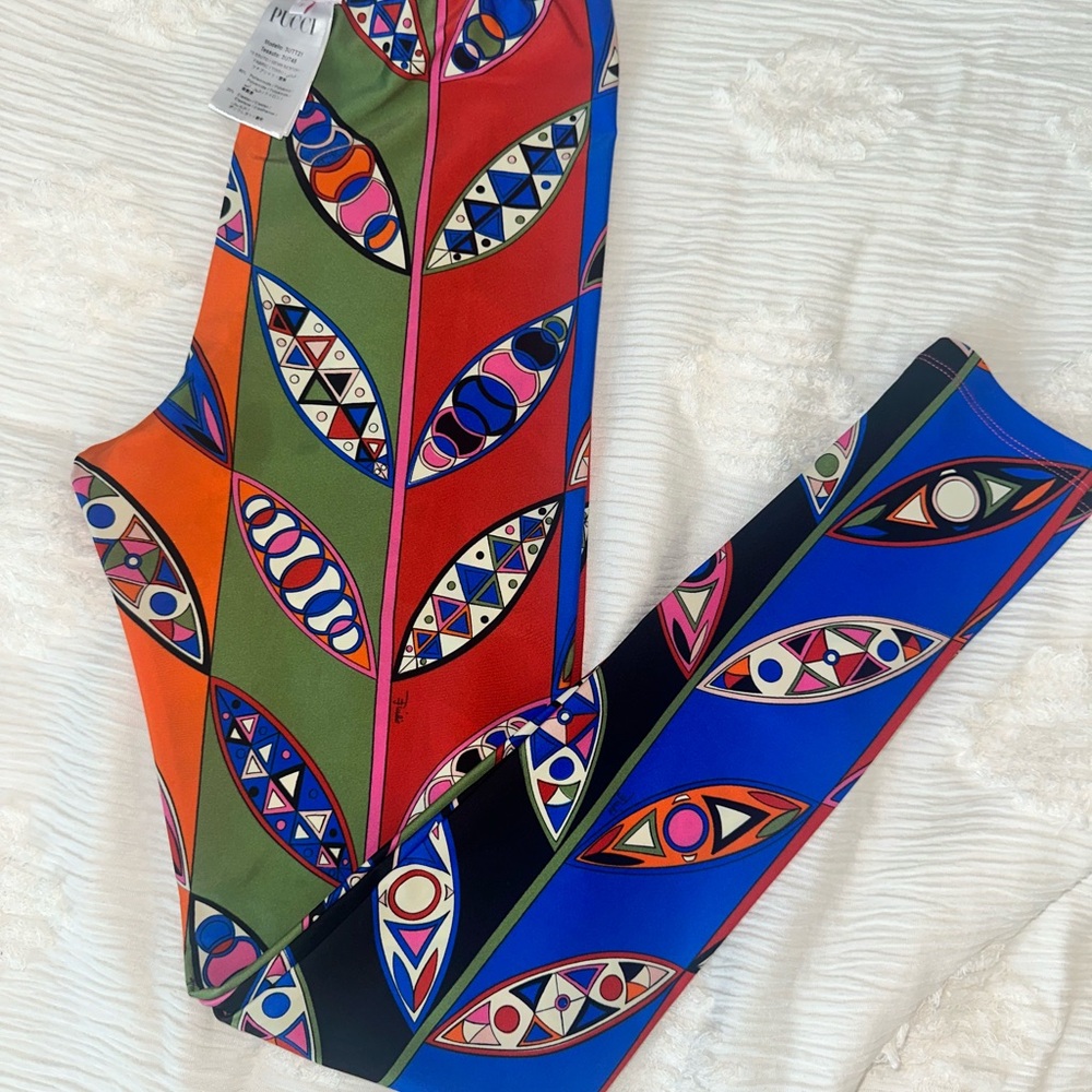 Emilio Pucci Multicolor Geometric Leggings